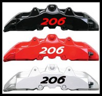 8 Stück 206 Peugeot Bremssattel Aufkleber Sticker von 3cm bis 8cm 108 207 CC 208 GTi 2008 308 SW GT 3008 508 RXH 5008 RCZ R 206