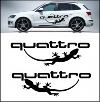 Quattro Gecko 2 Stück Aufkleber Sticker (P-II) Audi Quattro A1 A2 A3 A4 A5 A6 A7 A8 R8 S4 RS4 S3 RS3 S5 S8 S6 RS6 Q7 Q5 Q3